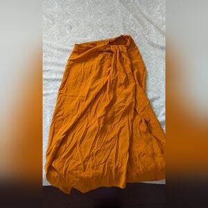 ZARA Orange Skirt, Slit
